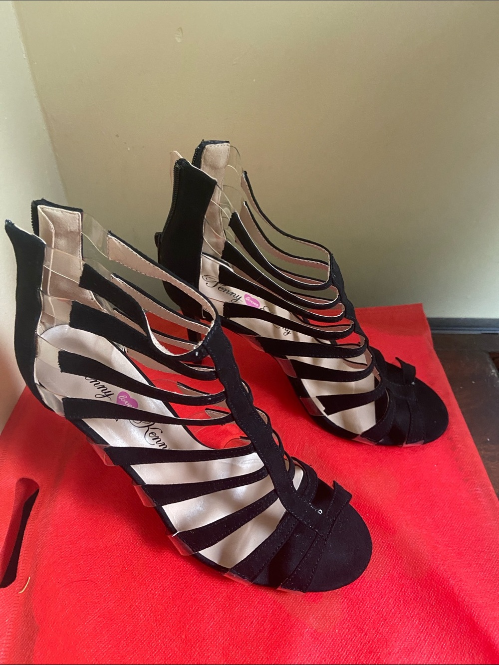 Penny Kenny Black Strappy Women’s Heeled Sandals